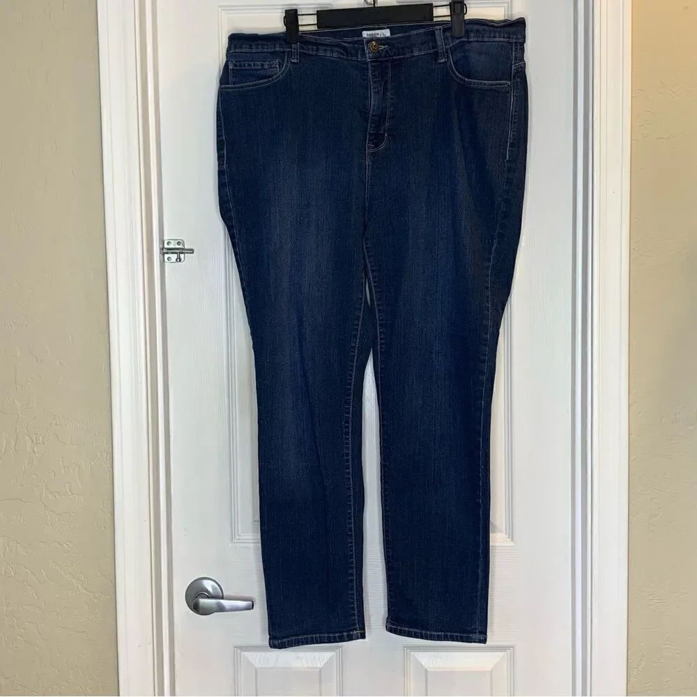 Kensie Plus Size Skinny Jeans High Rise Dark Denim Wash Size 18